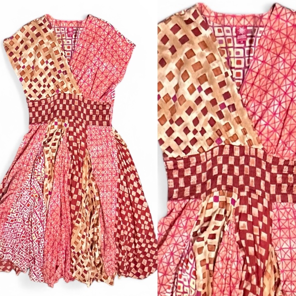 Sandy Starkman Eclectic Patchwork style dress Siz… - image 2